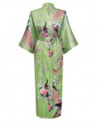 Oversize 3XL nowy Drak zielony ślub szlafrok dla panny młodej i druhny Satin Rayon szlafrok koszula nocna dla kobiet Kimono biel