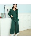 PLUS rozmiar odzież domowa kobiety jesień nowa luźna piżama z długimi rękawami dwuczęściowy zestaw dziewięciopunktowe spodnie sz