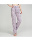 2020 wiosna kobiety 100% bawełna snu dna kobiet luźne plus size nighty spodnie piżamy damskie Plaid spodnie od piżamy
