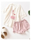 Flamingi krótki rękaw + spodenki odzież domowa Spot 100% bawełniana piżama zestawy letnie nocne zalecane damskie pijama odzież d