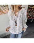 2019 ZANZEA damska letnia bluzka jesień koszule z długim rękawem kobieta V Neck Lace Blusas Plus rozmiar tunika S-5XL moda topy 