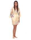 Seksowna biała z nadrukiem kobieca Mini jedwabny szlafrok Rayon Kimono Yukata sukienka wieczorowa suknia kwiat i paw S M L XL XX