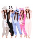 Zima flanelowe kigurumi kobiety mężczyźni onesies cute cartoon zwierząt stitch unicornio piżamy ustawia Unisex piżama Pijama bie