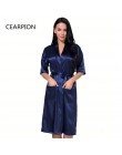 CEARPION Plus rozmiar 3XL satynowa panna młoda druhna suknia ślubna damski szlafrok seksowne ubrania domowe Casual bielizna nocn