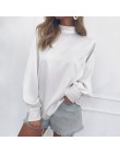 Damska bluzka 2019 jesień golf w jednolitym kolorze bluzki bluzki Casual latarnia z długim rękawem moda biurowa, damska koszula 