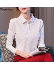100% bawełniana koszula damska z długim rękawem bluzka damska biuro elegancka 2020 Polka Dot bluzki do pracy Blusa Plus rozmiar 