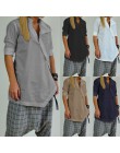 Celmia kobiety długie koszule 2020 babie lato asymetryczna lniana bluzka casualowe luźne tuniki przyciski Blusas Chemise Feminin
