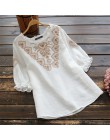 Artystyczny nadruk topy damska jesienna bluzka ZANZEA 2020 Plus rozmiar tunika moda V Neck koszule z długim rękawem kobieta Casu