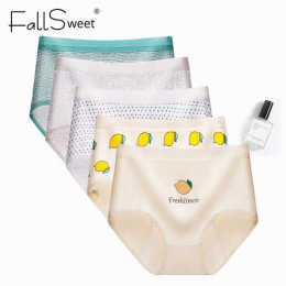 FallSweet 5 sztuk/partia! Słodkie nadruki bielizna okres szczelna bielizna damska średnio wysoka talia bawełniane majtki menstru
