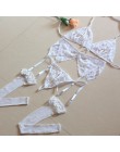 4 szt. Seksowny komplet bielizny pokusa koronki Push Up zestaw przejrzystych biustonoszy erotyczne kobiety bielizna biustonosze 