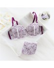 YSANSCA 2017 gorąca sprzedaż luksusowe 1/2 szklanki marki Sexy Intimates komplet biustonosz Push-Up bielizna kwiatowy haft koron
