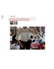 2019 gorąca sprzedaż biały przezroczysty Sexy kobiety Hollow przezroczysta siateczka bufiaste rękawy bluzka koronkowa koszula to