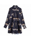 Nowy 2020 kobiety w stylu vintage nadruk zwierzęta dorywczo luźne kimono bluzka koszule damskie dzikie chic bluzka blusas marki 