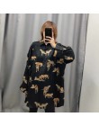 Nowy 2020 kobiety w stylu vintage nadruk zwierzęta dorywczo luźne kimono bluzka koszule damskie dzikie chic bluzka blusas marki 
