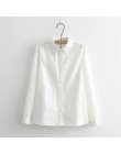 Damskie koronkowe białe koszule letnia wiosna z długim rękawem potargane 100% bawełna Slim miękka bluzka topy 0.15Kg
