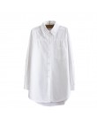 RICORIT damska długa bluzka damska biała koszula biurowa, damska 100% bawełniana koszula Casual bawełniana bluzka moda Blusas Fe
