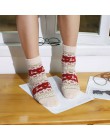 1 para ciepłe skarpetki damskie w paski 3D skarpetki w stylu jesienno-zimowym świąteczne skarpety zimowe dla kobiet kobieta szcz