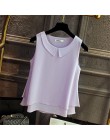 Kobiety bluzki szyfonowa bluzka kobiety lato kobieta top bez rękawów Plus Size koreański urząd Lady koszulka stanik wzburzyć blu