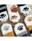Moda zima zagęścić ciepłe skarpetki damskie słodki kociak Paw Cartoon 6 kolory piękny śpiący na piętro w domu sypialnia skarpetk