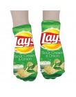 Kawaii słodkie letnie skarpety damskie śmieszne skarpety sztuki kolor chipsy ziemniaczane bawełniane skarpety dla dziewczyna mei