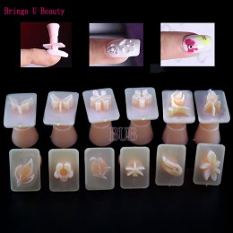 12 sztuk/pudło łatwe Nail Art Stamper na tipsy akrylowe Design Nail Stamp stemplowanie narzędzie z kwiatami Butterfly Aminals wz
