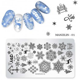 1 sztuk paznokci tłoczenia talerze świąteczne płatki śniegu święty mikołaj zima pieczątka na paznokcie szablon płytka z obrazkie