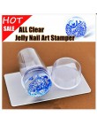 Gorący sprzedawanie projekt czysta wyczyść galaretki silikonowe Nail Art Stamper skrobak z Cap przezroczyste 2.8cm Nail Stamp st