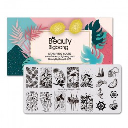Beautybigbang paznokci tłoczenia płyty 6*12cm ze stali nierdzewnej lato syrenka ananas obraz tłoczenia wzornik dla Nail Art XL-0