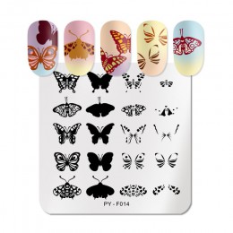 PICT YOU wzory w motylki płytka do stemplowania paznokci s zwierząt jesień płytka do stemplowania szablony szablony ze stali nie