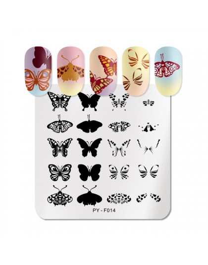 PICT YOU wzory w motylki płytka do stemplowania paznokci s zwierząt jesień płytka do stemplowania szablony szablony ze stali nie
