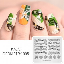 KADS szablon do stemplowania geometria 005 obraz 3D projekt paznokci szablon do stemplowania szablon do paznokci paznokcie narzę