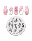 PICT YOU francuski styl geometria paznokci tłoczenia płyty rośliny paski linia liście kwiat lawendy paznokci tabliczka dekoracyj