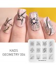 KADS szablon do stemplowania geometria 005 obraz 3D projekt paznokci szablon do stemplowania szablon do paznokci paznokcie narzę