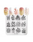 PICT YOU geometryczne płytki do tłoczenia paznokci rośliny kwiatowe wzory naturalne pieczątka na paznokcie szablony Design płytk