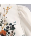 Nowa jesienna kobiety elegancki pozycji kwiat drukowanie codzienne bluzki eleganckie koszule kobiet o szyi mankiet wiązane chic 