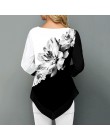 Floral Printed Women Shirt asymetryczna Hem letnia bluzka dla kobiety kwiat koszule z nadrukiem Blusas moda kobieta Camisa koszu