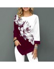 Floral Printed Women Shirt asymetryczna Hem letnia bluzka dla kobiety kwiat koszule z nadrukiem Blusas moda kobieta Camisa koszu