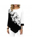 Floral Printed Women Shirt asymetryczna Hem letnia bluzka dla kobiety kwiat koszule z nadrukiem Blusas moda kobieta Camisa koszu