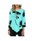 Floral Printed Women Shirt asymetryczna Hem letnia bluzka dla kobiety kwiat koszule z nadrukiem Blusas moda kobieta Camisa koszu