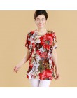 XL-5XL kobiety lato styl codzienne bluzki Flor odzież Plus rozmiar z krótkim rękawem kwiatowy Blusas koszula damska topy rosja 5