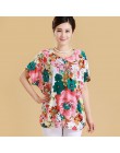 XL-5XL kobiety lato styl codzienne bluzki Flor odzież Plus rozmiar z krótkim rękawem kwiatowy Blusas koszula damska topy rosja 5