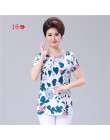 XL-5XL kobiety lato styl codzienne bluzki Flor odzież Plus rozmiar z krótkim rękawem kwiatowy Blusas koszula damska topy rosja 5