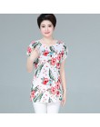 XL-5XL kobiety lato styl codzienne bluzki Flor odzież Plus rozmiar z krótkim rękawem kwiatowy Blusas koszula damska topy rosja 5