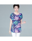 XL-5XL kobiety lato styl codzienne bluzki Flor odzież Plus rozmiar z krótkim rękawem kwiatowy Blusas koszula damska topy rosja 5