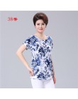 XL-5XL kobiety lato styl codzienne bluzki Flor odzież Plus rozmiar z krótkim rękawem kwiatowy Blusas koszula damska topy rosja 5