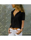 8XL Oversize bluzki damskie bluzki jesień elegancka, długa rękaw solidna dekolt w serek szyfonowa bluzka koszule robocze biuro P