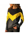 NIBESSER 2020 damski sweter sweter Patchwork z długim rękawem damski casualowy luźny Top Tee Shirt seksowny dekolt koszula damsk