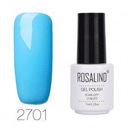 ROSALIND Gel 1S biała butelka 7ml niebieska seria kolorowa żelowy lakier do paznokci Soak-off led uv lakier do paznokci do pielę
