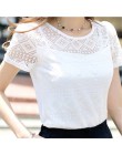 Nowa damska odzież bluzka szyfonowa z koronką szydełkowe damskie koreańskie koszule damskie Blusas bluzki koszula białe bluzki s