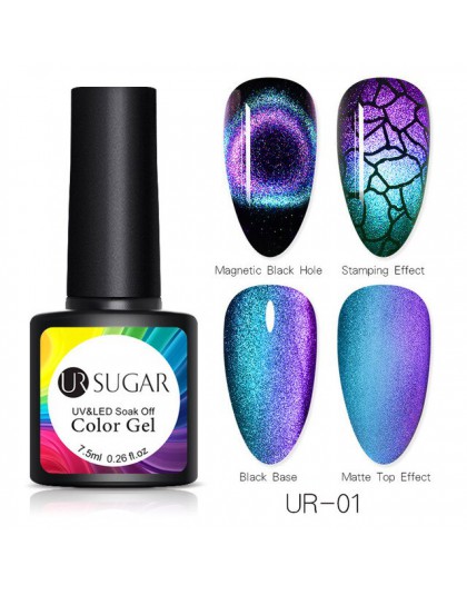 UR SUGAR 7.5ml 9D kocie oko chameleon żel do paznokci magnetyczny Soak Off żelowy lakier do paznokci uv romantyczny połysk lakie